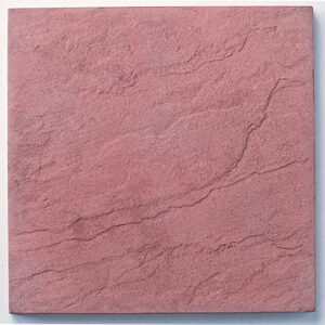 Red riven topped paving slab