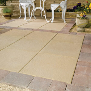 Patio area paved with thakeham sussex slabs